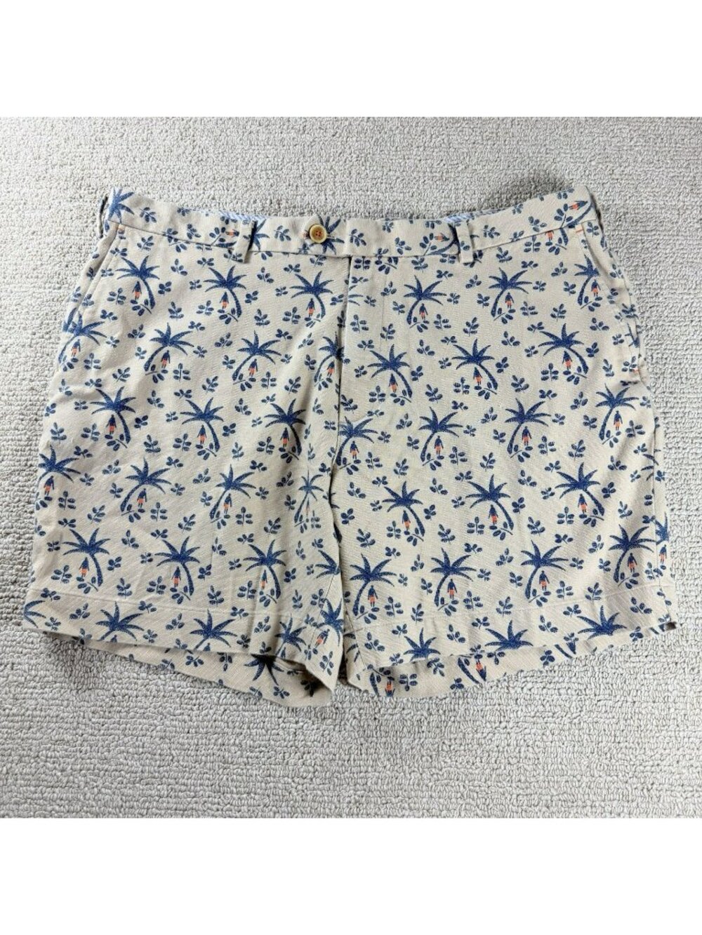 Brooks Brothers Tropical Palm Tree All Over Print Chino Shorts Men’s Size 42 x 7